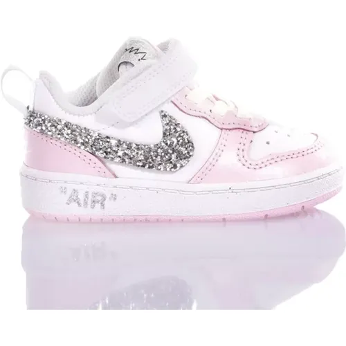 Handgefertigte Silber Weiße Rosa Sneakers - Nike - Modalova