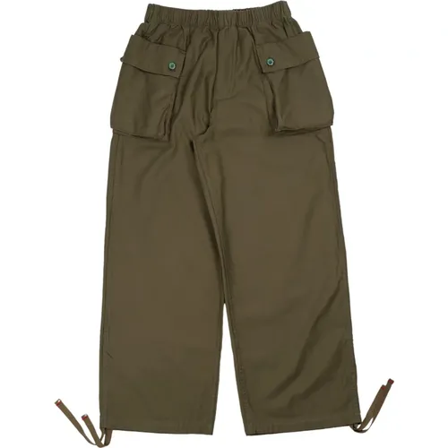 Military Jungle Cotton Pants Olive , male, Sizes: XL, L - Brain Dead - Modalova