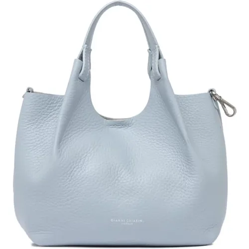 Small Sky Leather Shopper Handbag , female, Sizes: ONE SIZE - Gianni Chiarini - Modalova