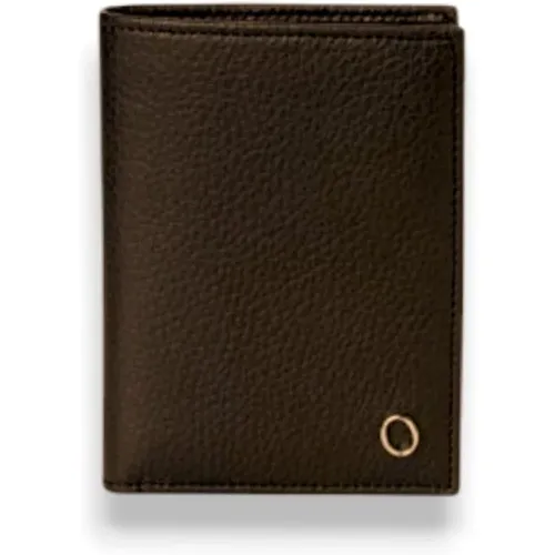 Vertical Leather Wallet with Silver Metal Inserts , male, Sizes: ONE SIZE - Orciani - Modalova