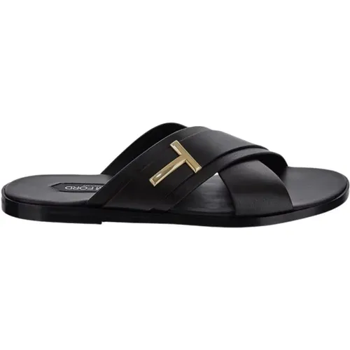 Leather Sandal , male, Sizes: 5 UK - Tom Ford - Modalova