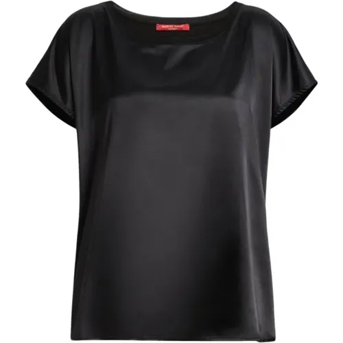 Elegant Satin Jersey Crewneck T-shirt , Damen, Größe: L - Marina Rinaldi - Modalova