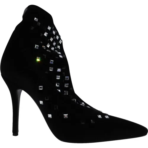 Gruber-Stretch Embellished Ankle Boots in Velvet , female, Sizes: 6 UK - Giuseppe Zanotti Pre-owned - Modalova