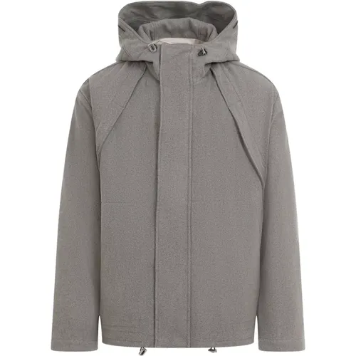 Grey Wool Jacket Aw24 , male, Sizes: L, M, XL - Ranra - Modalova