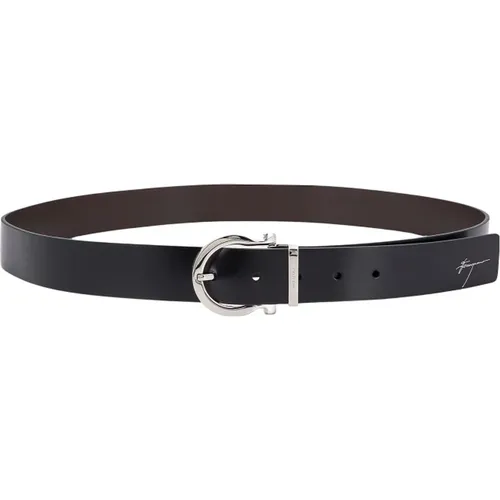 Leather Belts with Gancini Detail , male, Sizes: 105 CM, 115 CM, 110 CM - Salvatore Ferragamo - Modalova