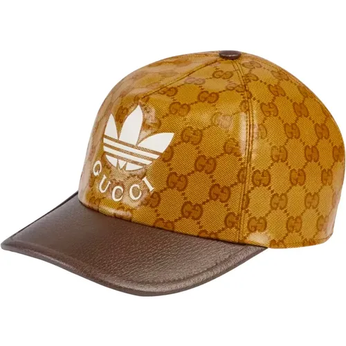 Limitierte Auflage Braune Baseballkappe mit Gucci Trefoil-Druck , unisex, Größe: L - Adidas - Modalova