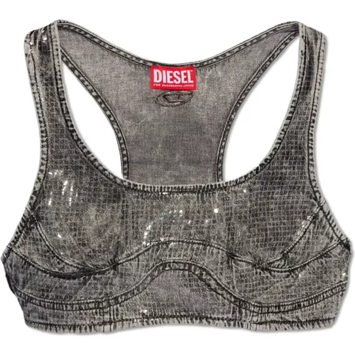 Denim crop top , Damen, Größe: XS - Diesel - Modalova