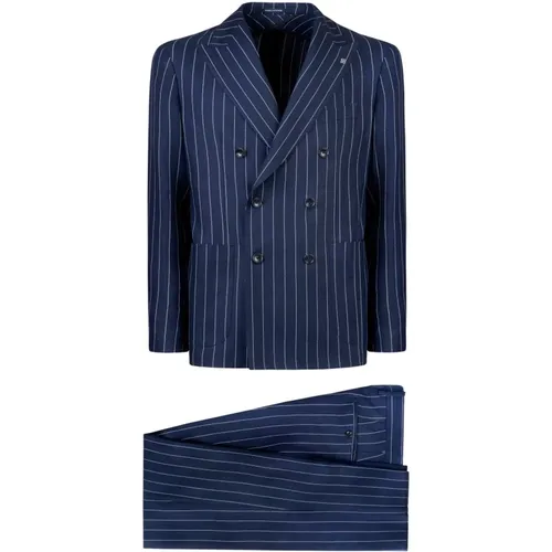Blaues Leinen-Polyester-Kleid - Tagliatore - Modalova