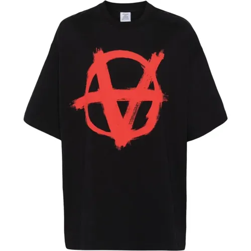 Anarchie Baumwoll-T-Shirt , Herren, Größe: M - Vetements - Modalova