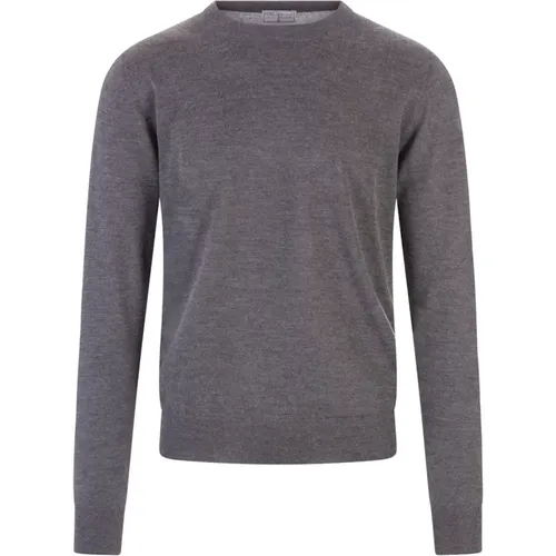 Sweaters Grey , male, Sizes: 2XL, 3XL, L, XL, 4XL, 5XL - Fedeli - Modalova