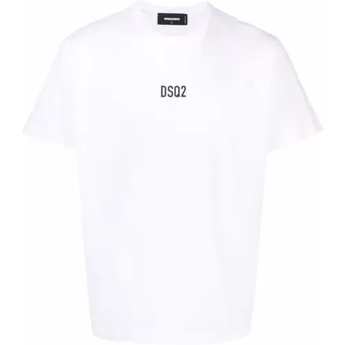Round Neck T-shirt with Printed Logo , male, Sizes: M - Dsquared2 - Modalova