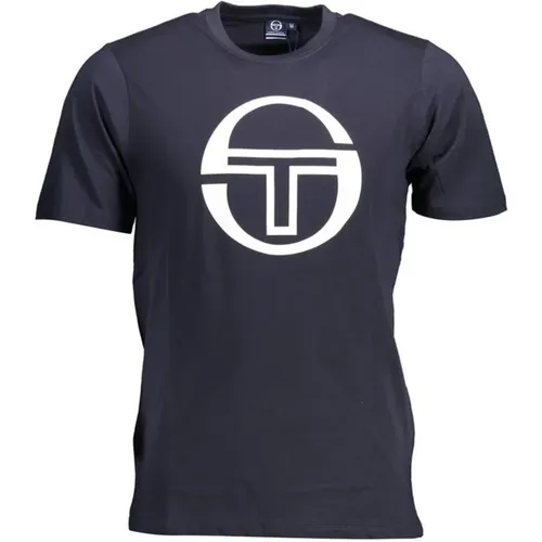 Blau Logo T-Shirt Kurzarm , Herren, Größe: XL - Sergio Tacchini - Modalova