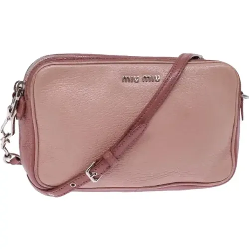 Pre-owned Leather shoulder-bags , female, Sizes: ONE SIZE - Miu Miu Pre-owned - Modalova