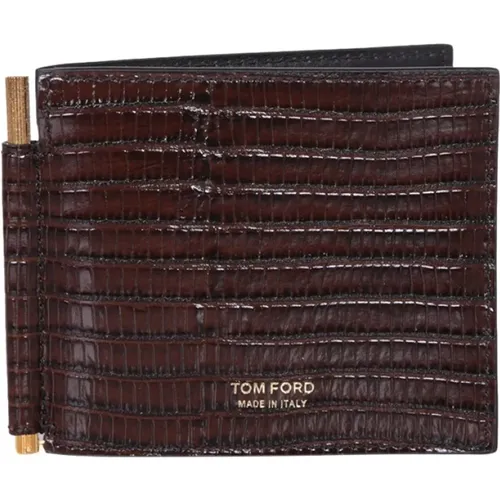 Leather cardholder by , male, Sizes: ONE SIZE - Tom Ford - Modalova