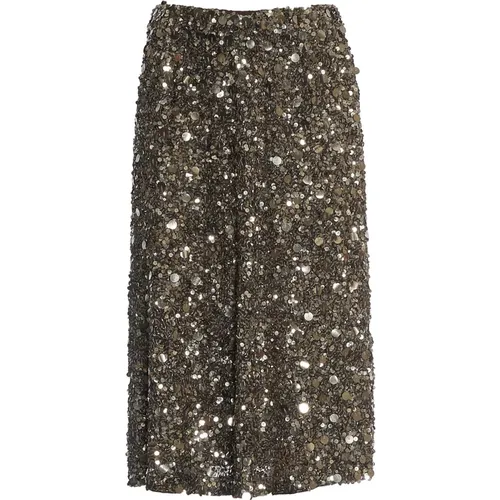 Sequin Longuette Skirt Silver , female, Sizes: XS, S - P.a.r.o.s.h. - Modalova