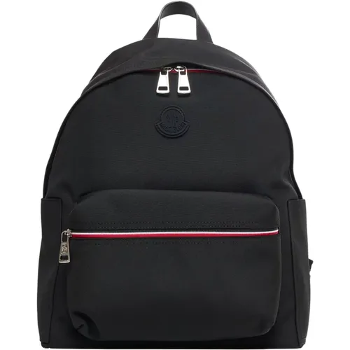 Schwarze Taschen - Stilvolle Kollektion,Schwarzer Nylon-Rucksack mit Reißverschluss - Moncler - Modalova