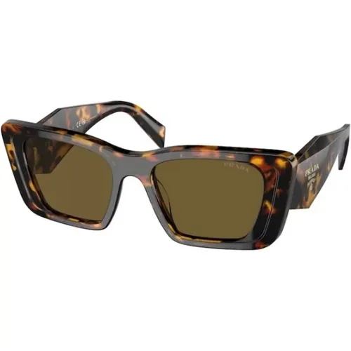 Stilvolle Braune Sonnenbrille,Rechteckige Sonnenbrille mit UV-Schutz - Prada - Modalova