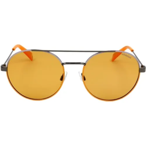 Gelbe Metall Unisex Sonnenbrille , unisex, Größe: 55 MM - Polaroid - Modalova