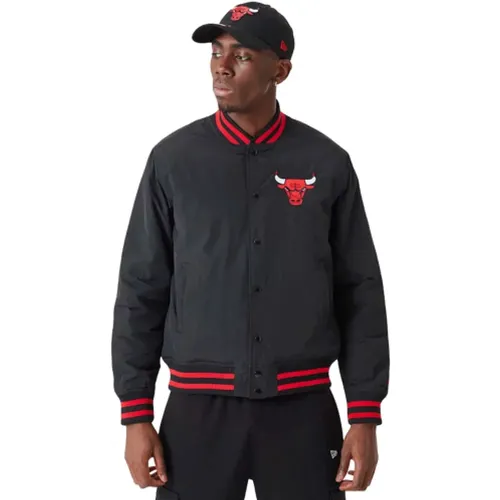 Chicago Bulls Bomberjacke Rot Schwarz , Herren, Größe: S - new era - Modalova