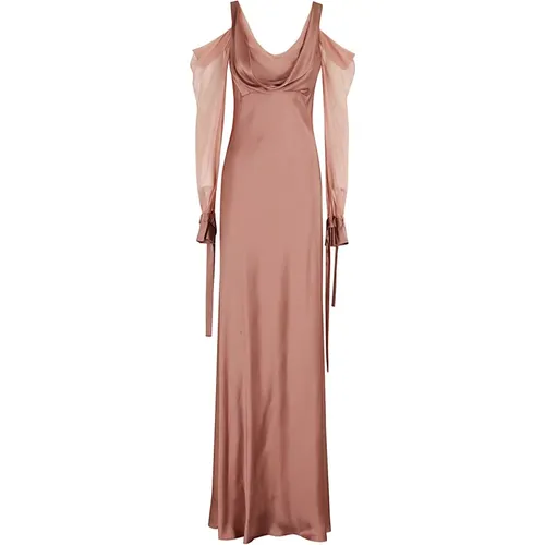 Satin Elegant Dress , female, Sizes: M, XS - alberta ferretti - Modalova