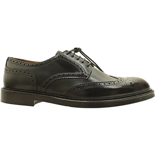 Dark Brogue Flat Shoes , male, Sizes: 7 UK, 9 UK, 6 UK, 8 1/2 UK, 8 UK, 7 1/2 UK, 10 UK - Doucal's - Modalova