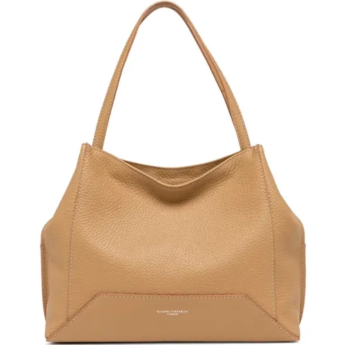 Geometric Shopper Bag with Side Stitching , female, Sizes: ONE SIZE - Gianni Chiarini - Modalova