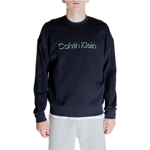 Schwarzer Print-Sweatshirt Herbst/Winter , Herren, Größe: S - Calvin Klein - Modalova