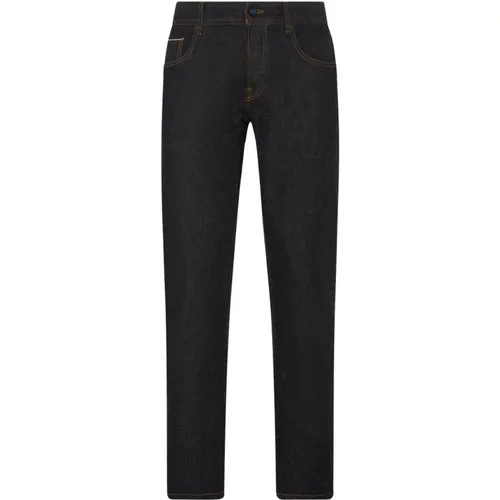 Dunkelblaue Slim-Fit Denim Jeans , Herren, Größe: W35 - Kiton - Modalova