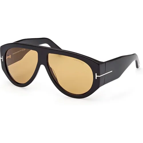 Bronson Sunglasses in Glossy /Brown , male, Sizes: 60 MM - Tom Ford - Modalova