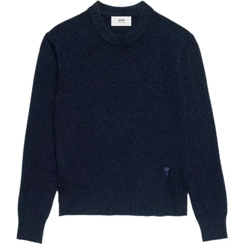 Marled Navy Sweater , male, Sizes: L, M - Ami Paris - Modalova