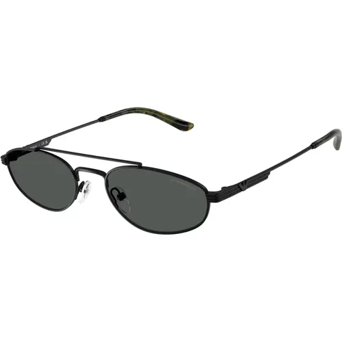 Ea2157 Mattschwarze Sonnenbrille Dunkelgrau - Emporio Armani - Modalova