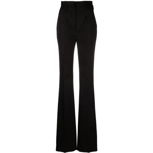 Wool Flare Trousers , female, Sizes: L, M - Saint Laurent - Modalova