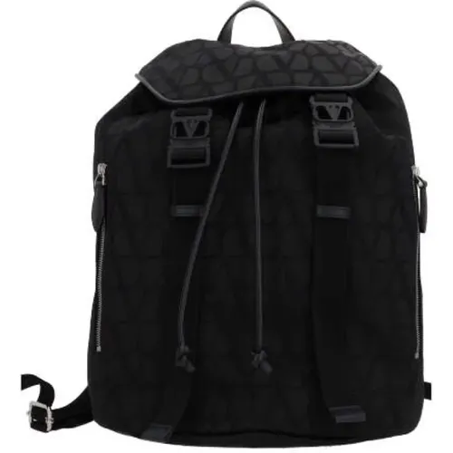 Nylon Backpack with Iconographe Motif and Leather Finishes , male, Sizes: ONE SIZE - Valentino Garavani - Modalova
