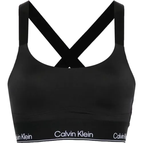 Schwarzes Sporttop für Frauen , Damen, Größe: L - Calvin Klein - Modalova