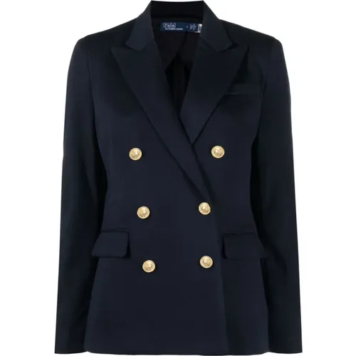 Logo Jacket with Double-Breasted Closure , female, Sizes: S - Ralph Lauren - Modalova