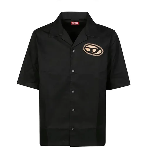 Bowling Shirt Bleached Style , male, Sizes: M - Diesel - Modalova