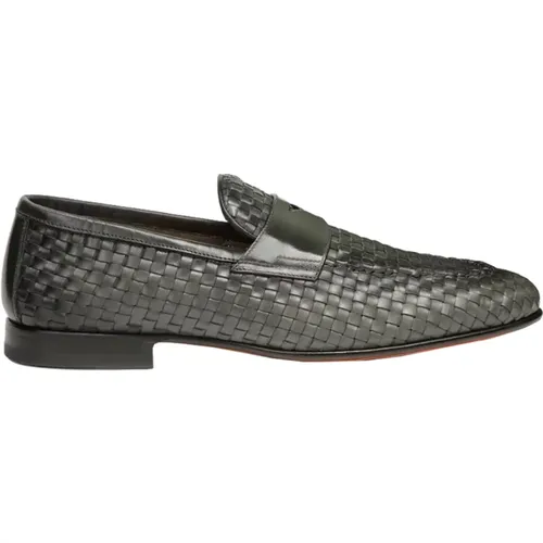 Flat Shoes Handwoven Leather , male, Sizes: 8 1/2 UK, 9 UK, 7 UK, 6 1/2 UK, 8 UK - Santoni - Modalova