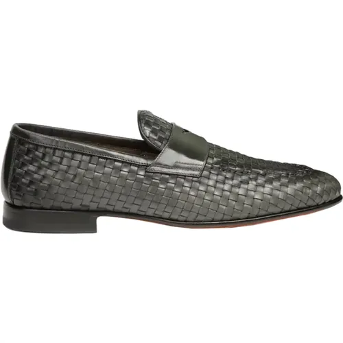 Flat Shoes Handwoven Leather , male, Sizes: 9 UK, 7 UK, 6 1/2 UK - Santoni - Modalova