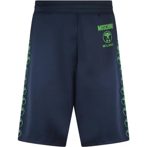 Blaue Jersey Bermuda Shorts für Herren , Herren, Größe: M - Moschino - Modalova