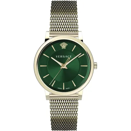 Luxus Grünes Zifferblatt Gold Uhr - Versace - Modalova