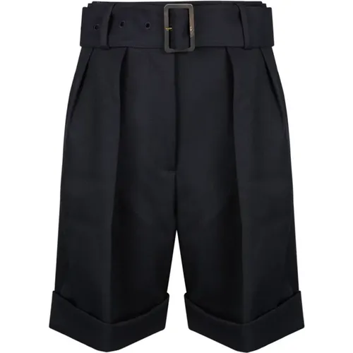 Wool Gabardine Wide Leg Shorts , female, Sizes: XS, S - Golden Goose - Modalova