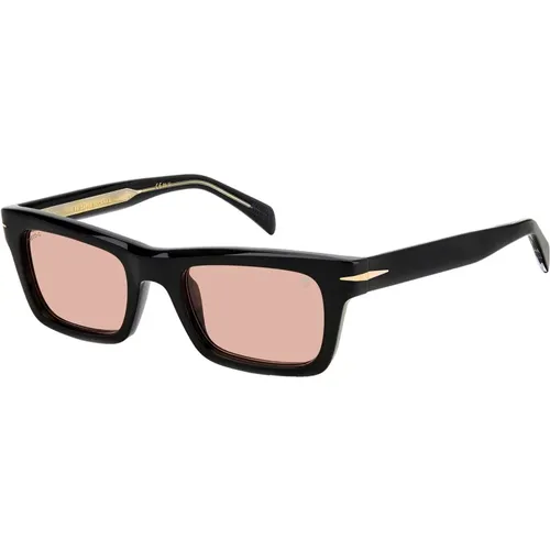 Schwarze/Lichtrosa Sonnenbrille DB 7091/S , Herren, Größe: 51 MM - Eyewear by David Beckham - Modalova