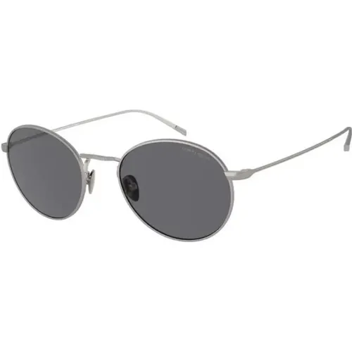 Stylish Grey Sunglasses for Men , male, Sizes: 52 MM - Giorgio Armani - Modalova