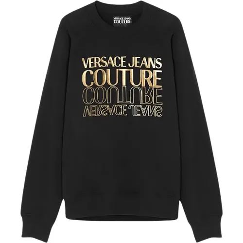 Logo Crewneck Sweatshirt verkehrt herum , Herren, Größe: XL - Versace Jeans Couture - Modalova