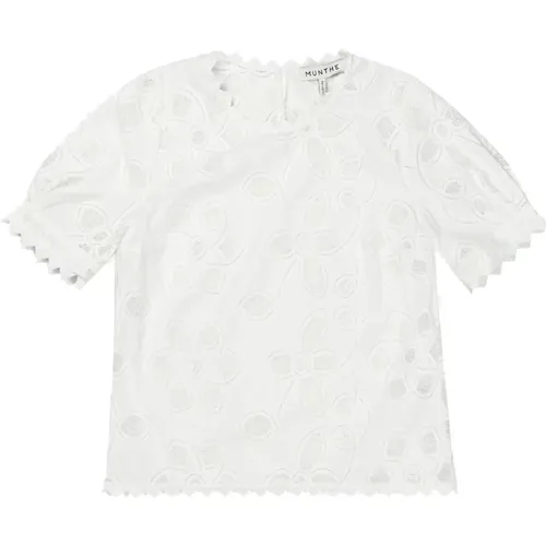 Feminine Top with Embroidered Details , female, Sizes: L, M, 2XS, XS, S - Munthe - Modalova