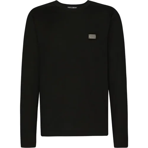 DG Essentials T-shirt , male, Sizes: L, S - Dolce & Gabbana - Modalova