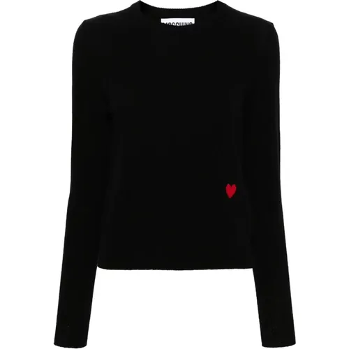 Kaschmir Pullover Schwarz , Damen, Größe: S - Moschino - Modalova