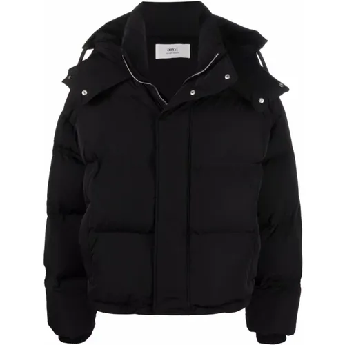 Puffer Jacket with De Coeur Logo , male, Sizes: S - Ami Paris - Modalova