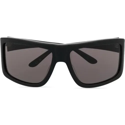 Oversize Schwarze Sonnenbrille mit Logo-Print , Damen, Größe: ONE Size - Courrèges - Modalova