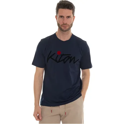 Maxi Logo Baumwoll T-shirt Kiton - Kiton - Modalova